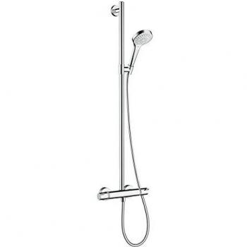 Hansgrohe 27247400 Croma Select S Multi set de ducha con termostato, 3 tipos de chorro, blanco/cromo