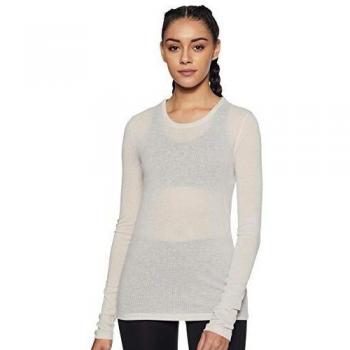 Reebok Sr Rib Long Sleeve Camiseta, Mujer, Stucco, L