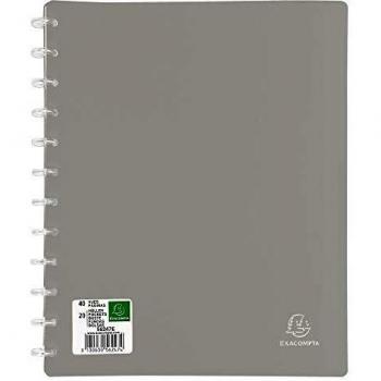 Exacompta 56247E - Carpeta de 20 fundas con anillas, A4, color gris