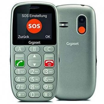 Gigaset GL390 - Teléfono móvil para Personas Mayores con Teclas Grandes - botón de Emergencia SOS 3 Llamadas directas - Teclas extragrandes - Libre - Máxima sencillez y Visibilidad - Gris