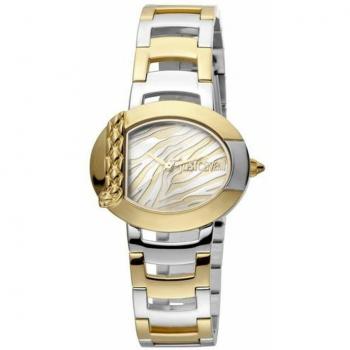 Reloj Just Cavalli Mujer JC1L109M0075, correa color plateado, dial analógico con detalles en oro y cristal