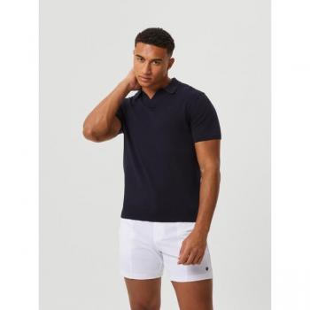 Björn Borg Ace Knit Polo - Navy, Size L, Short Sleeve, 100% Cotton, Regular Fit, Breathable Fabric, Classic Collar