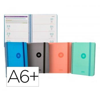 Agenda Escolar Antartik Curso 23-24 Semana Vista A6+ Papel 100gr 156 Páginas sobre Marcapáginas y Pegatinas Azul