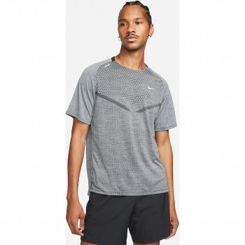 Nike Dri-FIT ADV TechKnit Ultra Men's Short Sleeve Running Shirt - Black Smoke Grey