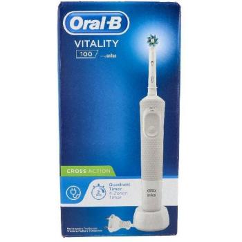 Oral-B Vitality 100 CrossAction Cepillo Dental Eléctrico Recargable para Adulto, Oscilante, Color Blanco
