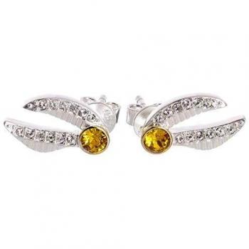 HARRY POTTER Pendientes de Tuerca de Plata de Ley con Cristales de Swarovski, diseño