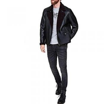 NORTON - Cazadora Piel Hislop Hombre Color: 999 Black Talla: Size L