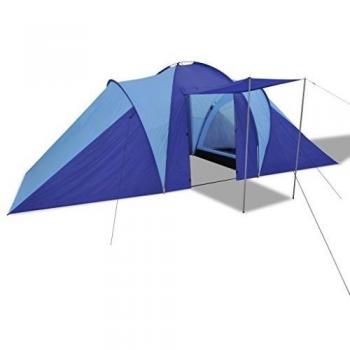 vidaXL Tienda de Campaña Camping para 6 Personas Poliéster Azul Marino y Claro