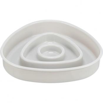 Comedero Antivoracidad Trixie Slow Feeding Triangular para Mascotas, Plástico Gris - 350 ml, 15 cm de Diámetro