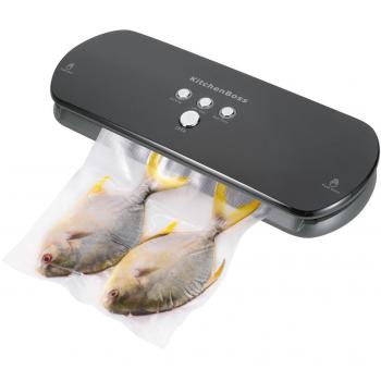 Vakuumierer,KitchenBoss Vakuumiergerät Lebensmittelverpackungsmaschine für Lebensmittel, Fleisch,Früchte, natürliche Aufbewahrung ohne Konservierungsstoffe,Vakuumregulierung,inkl. 5 gratis Profi-Folienbeutel