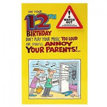 Tarjeta de 12º cumpleaños – Tarjeta de cumpleaños para niño de 12 años – Divertida tarjeta de 12º cumpleaños