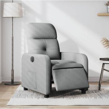 Sillón reclinable eléctrico de tela en gris claro, gris oscuro y negro - VidaXL Sillón cómodo para dormitorio, silla relax y sofá