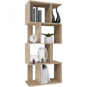 Estantería de pared Fiesta en tono Sonoma para salón, moderna y decorativa con diseño rectangular flotante - Ideal para libros y decoración del hogar