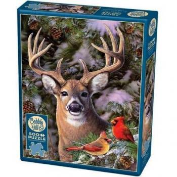 Cobblehill 85014 500 pc One Deer Two Cardinals Puzzle, Various