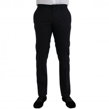 Dolce & Gabbana Dark Blue Wool Slim Fit Formal Pants - IT48 | M