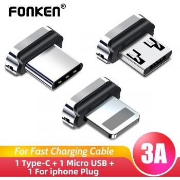 Adaptador Magnético Tipo C a Micro USB con Conector de 8 Pines para iPhone y Dispositivos IOS