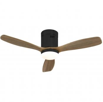 Ventilador de techo Schuller Siroco Mini LED, negro/nogal