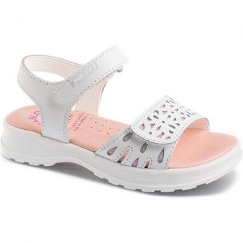 Sandalias Pablosky para niñas de piel color blanco, abiertas
