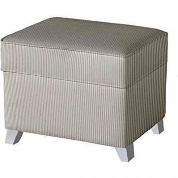 Micuna Puff - Arcón con tapizado tela, diseño rayas, color gris