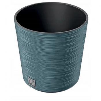 Macetero Prosperplast FURU Azul Escandinavo 25x25x24.7 con Depósito y Relieve Espectacular