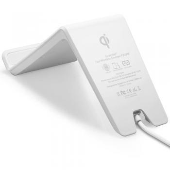 Spigen Cargador rápido inalámbrico Stand [Certificado Qi 10W] [IP Technology] Compatible con Smartphone Carga Qi para iPhone 5W Galaxy 10W