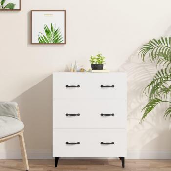 Aparador de madera de ingeniería y contrachapada blanco 69,5x34x90 cm Mueble de Almacenaje de Salón Buffet Moderno Armario Auxiliar Armario de Almacenamiento
