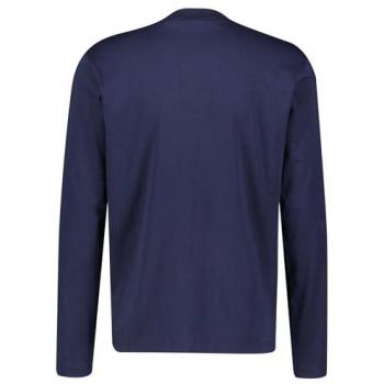Camiseta de Manga Larga Regular Fit Tonal Shield para Hombre - Azul Marino - Algodón - Talla M