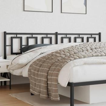 Cabecero de metal negro 193 cm Vidaxl Negro con estructura metálica, acabado en color negro, diseño moderno y elegante, compatible con colchones de tamaño estándar