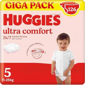 Pañales Huggies Little Movers Talla 5 (11-25 kg), 126 unidades, comodidad para la piel 24/7, con diseños Disney