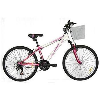 Umit 24 Pulgadas Bicicleta niña XR-240, Partir de 9 años, con Cambio Shimano y Suspension Delantera, Unisex niños, Rosa/Blanca