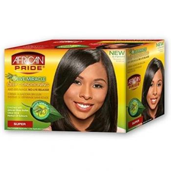 African Pride Olive Miracle Deep Conditioner Anti-Breakage Relaxer Kit Super