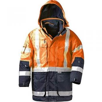 Parka de Alta Visibilidad 4 en 1 Wallace Talla M Naranja/Marine ELYSEE