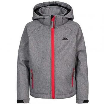 Trespass Tommaso Softshell - Chaqueta para niños con Capucha extraíble, Infantil, Color Storm Grey Textured, tamaño 2/3