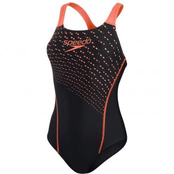 Bañador de natación Speedo Medley Logo Medalist 1PC Mujer Negro