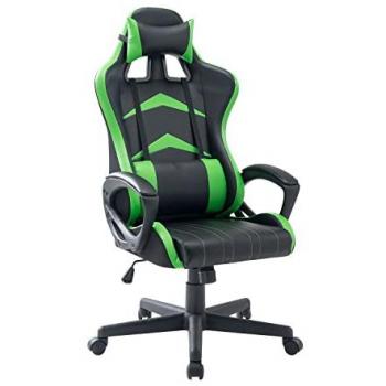 Silla Gaming Racing Jerez en PVC y Nylon Negro y Verde
