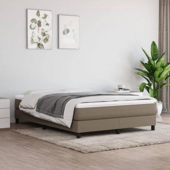 Cama solar Tortera 140x200 cm en tela gris taupe sin colchón, estructura box spring