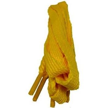 Big cordones planos cordones - varios colores - 10 mm de ancho - 90 cm a 180 cm de largo, color amarillo, talla 130 cm