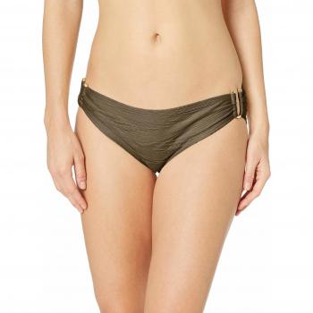Vince Camuto Women's Textured Bikini Bottom Swimsuit with Side Hardware Detail, Pacific Wave Bonsai, Medium
