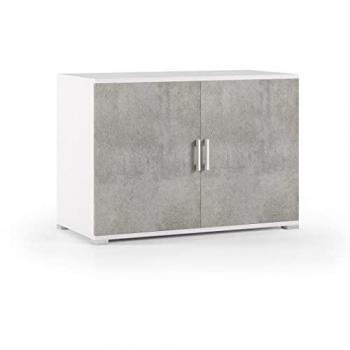 Armario de Baño Blanco con Puertas de Hormigón Kiamami Valentina