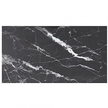 Tablero de mesa diseño mármol vidrio templado negro 120x65 cm 8 mm