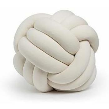 homemania cojín Decorativo Knot Trenzado Color Beige realizado A Mano, Suave, Decorativo, Multifuncional.
