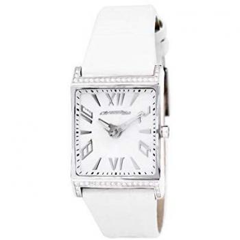 Reloj Chronotech Mujer CT7880LS-19 (28 mm) - Diseño elegante, diámetro de 28 mm, movimiento de cuarzo, correa de piel negra, esfera plateada con detalles en oro rosa, resistente al agua hasta