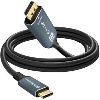 Cable de Video 8K USB Tipo C a DisplayPort Macho Alta Resolución 1,8m Negro