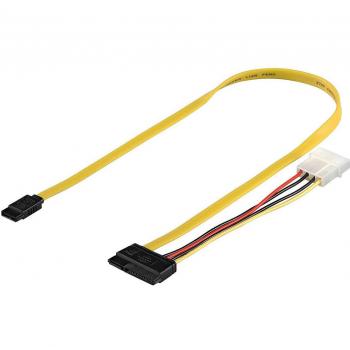 Microconnect PI17147 0.5m SATA 7-pin to SATA 7-pin + 15-pin Data and Power Combo Cable Multicolor