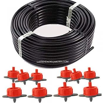 Tubería de Goteo Suinga 16mm x 100m con 100 Goteros Autocompensantes 16l/h Desmontables