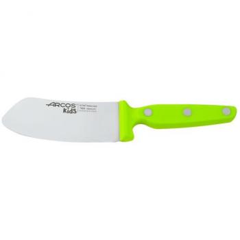 Cuchillo de Cocina para Niños Arcos Kids - Hoja de Acero Inoxidable NITRUM 100 mm, Mango Polioximetileno (POM) Verde