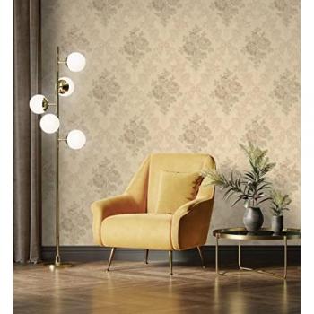 Papel Pintado Vinílico Barroco con Efecto Textura de Tela Tejida en Relieve - Romanov Gardens 676394 - Rollo de 10 m x 1,06 m