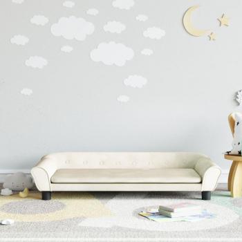 Sofá infantil de terciopelo crema 100x50x26 cm