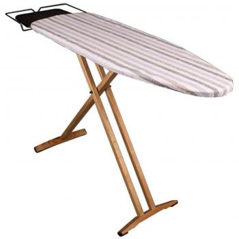 Tabla de planchar plegable Nubar 130x47cm con soporte para plancha y revestimiento 100% algodón