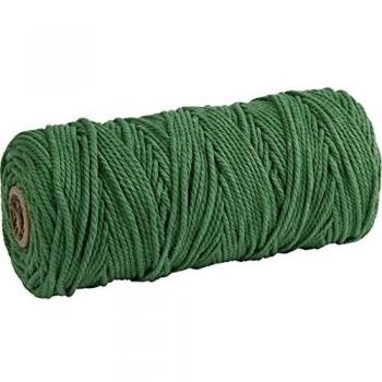 Hilo de algodón, l. 120 m, grosor 2 mm, verde, Calidad gruesa 12/36, 250gr